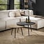 WoonStijl Salontafel set van 2 rond metallic zwart en antiek brass