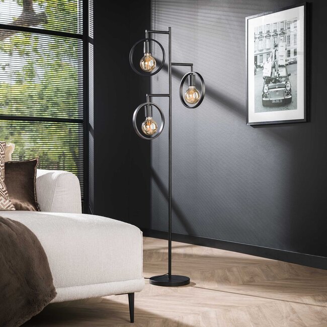 WoonStijl Vloerlamp Ring met 3 lampen