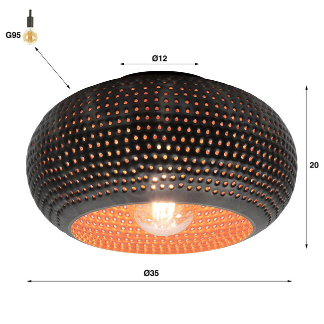 WoonStijl Plafondlamp Ø35 disk punch