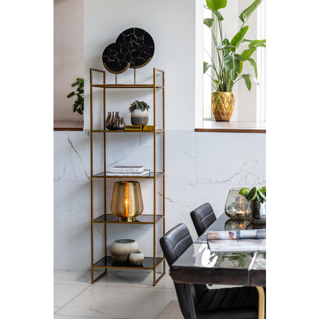 Light en Living Ornament op voet GOUYA 25x10x35 cm - Zwart Agaat & Antiek Brons