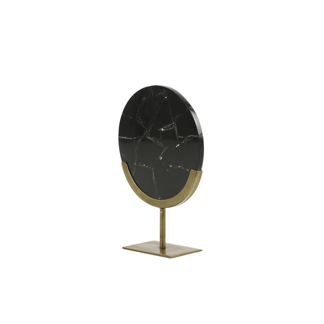 Light en Living Ornament op voet GOUYA 25x10x35 cm - Zwart Agaat & Antiek Brons