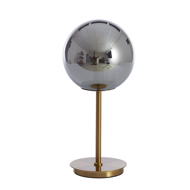 Light en Living Tafellamp Ø20x43 cm MEDINA glas  smoke+goud