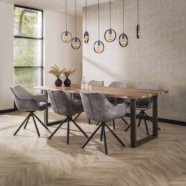 WoonStijl Eettafelstoel Lobby velvet antraciet