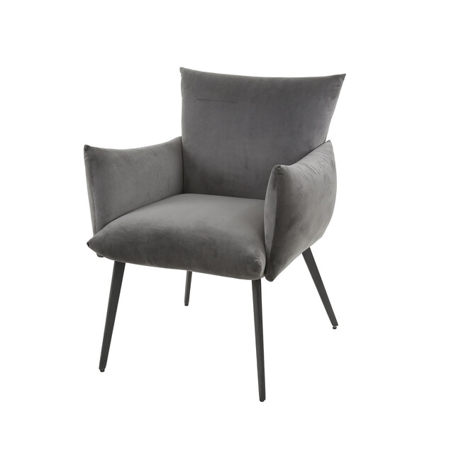WoonStijl Eettafelstoel Lobby velvet antraciet