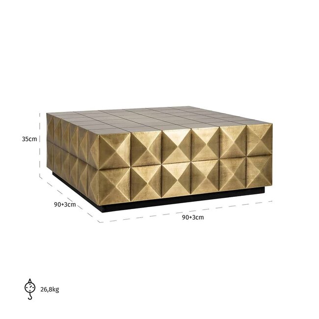 Richmond Interiors  Salontafel Collada incl. glasplaat (Brushed Gold)