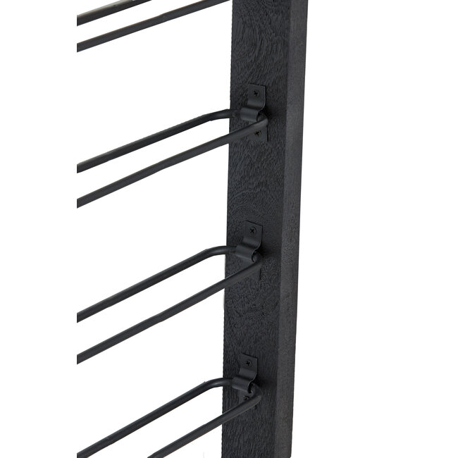 Light en Living Wijnrek 13 flessen 40x6x160 cm SORRENTO hout zwart+zwart