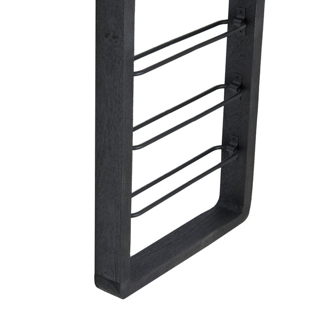 Light en Living Wijnrek 13 flessen 40x6x160 cm SORRENTO hout zwart+zwart