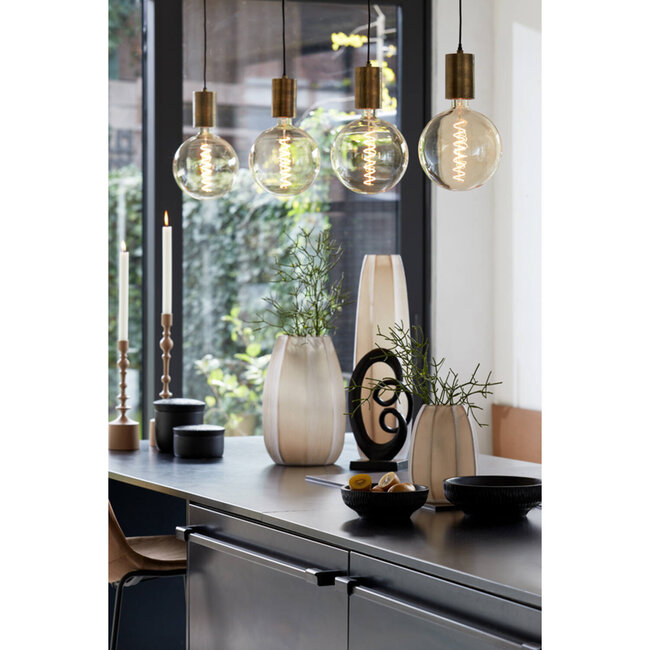 Light en Living Vaas Ø17x23,5 cm BRADLEY glas licht bruin