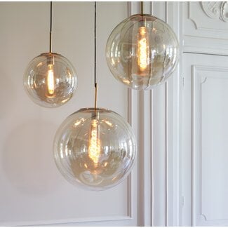 Light en Living Hanglamp Medina Antiek Brons & Amber Glas