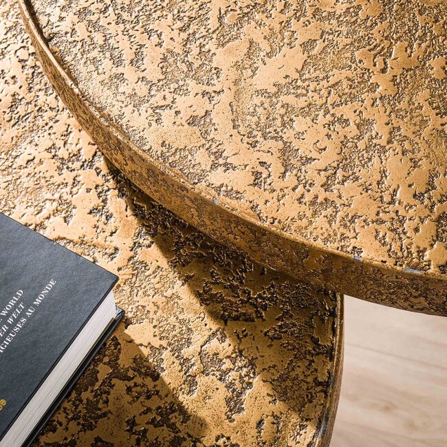 WoonStijl WoonStijl Salontafel set van 2 - Rond Metallic Antiek Brons