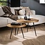 WoonStijl WoonStijl Salontafel set van 2 - Rond Metallic Antiek Brons