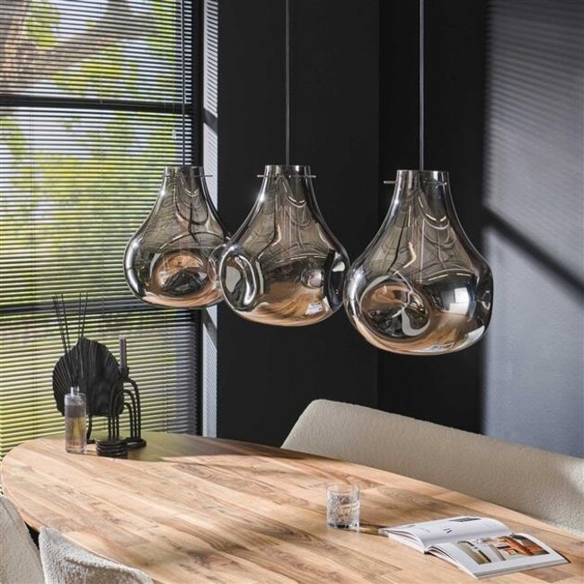 WoonStijl Hanglamp 3L dent glass