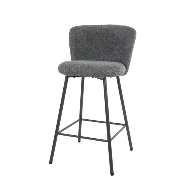 WoonStijl Barstoel Curve Boucle grijs