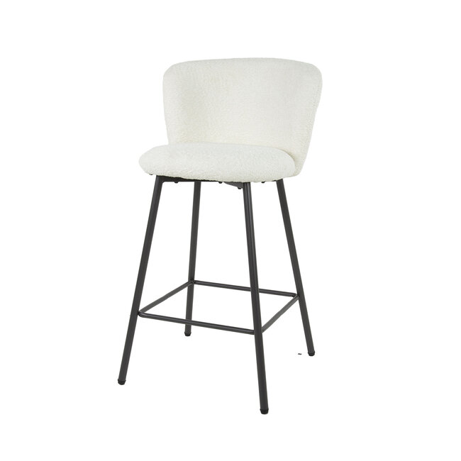 WoonStijl Barstoel Curve Boucle wit