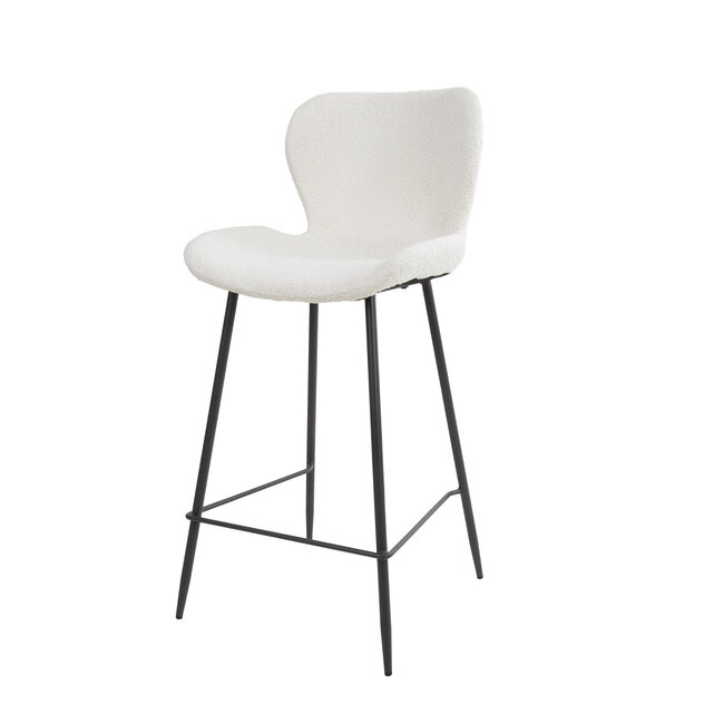 WoonStijl Barstoel ronde buis Boucle wit