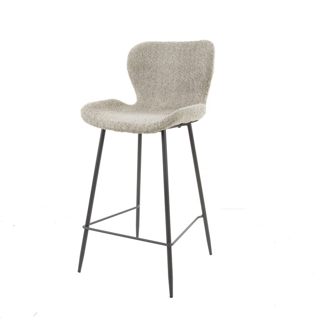 WoonStijl Barstoel ronde buis Boucle zand