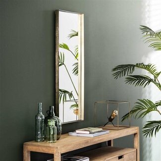 WoonStijl Spiegel 40x100 opstaande rand goudkleurig