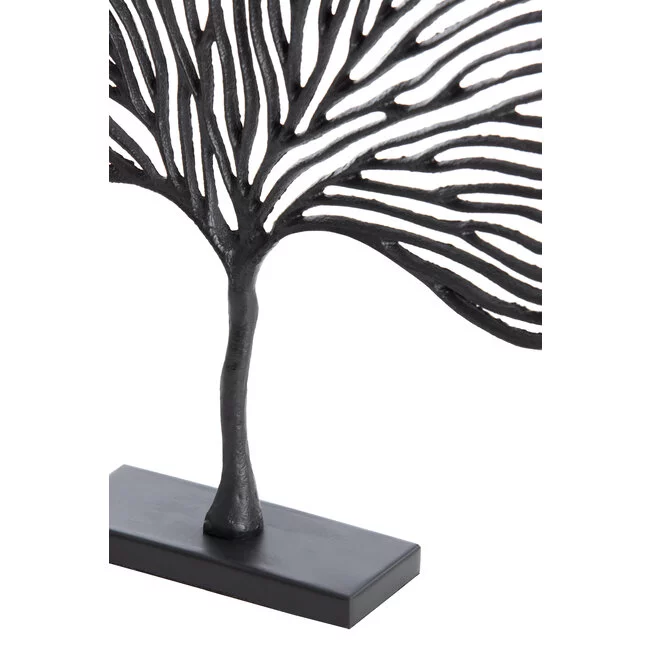 Light en Living Ornament op voet 36x6x39 cm LEAF mat  zwart