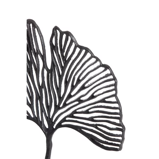 Light en Living Ornament op voet 36x6x39 cm LEAF mat  zwart
