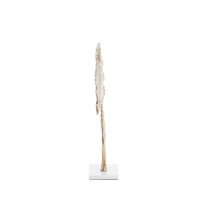 Light en Living Ornament op voet 36x10x48 cm LEAF  goud+marmer wit