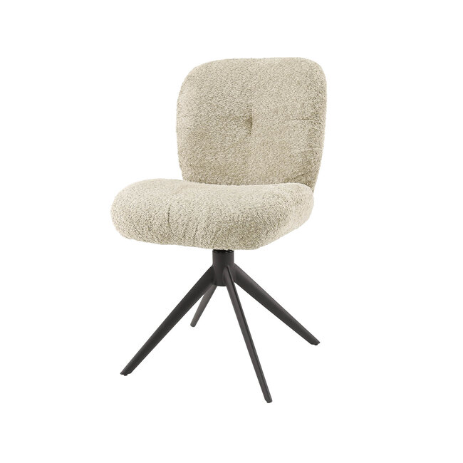 WoonStijl Eettafelstoel Comfort draaibaar Boucle Zand