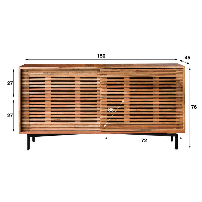 WoonStijl Dressoir 2 deuren slide 150 cm