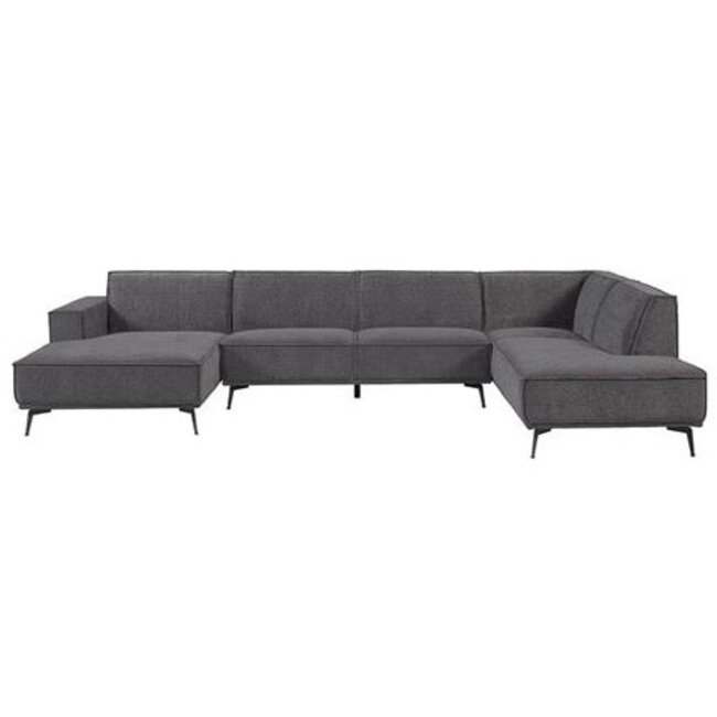 Tower Living Bank Leeds - Chaise longue +  2,5 zits + ottomane Rechts - City 464 Zwart Blauw