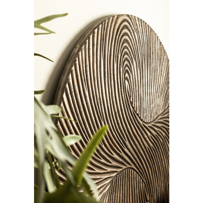 PTMD Wandornament Wiktor Bruin MDF swirl carved L - Ø 120 cm