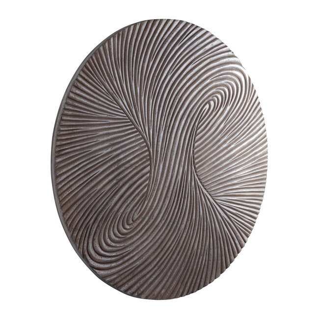 PTMD Wandornament Wiktor Bruin MDF rond swirl carved L
