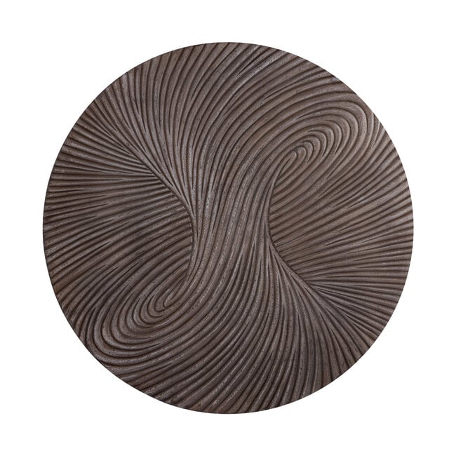 PTMD Wandornament Wiktor Bruin MDF swirl carved L - Ø 120 cm