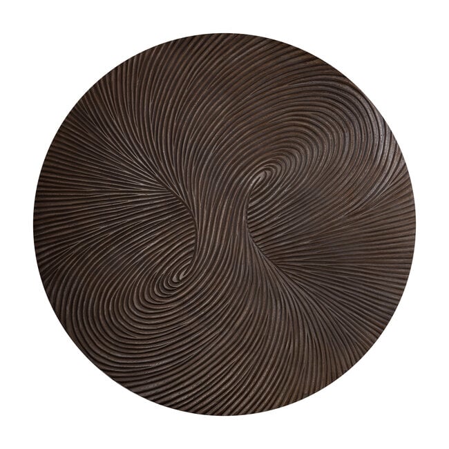 PTMD Wandornament Wiktor Bruin MDF swirl carved XL - Ø 180 cm
