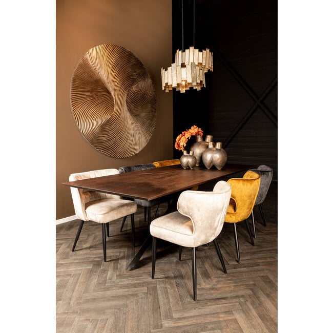 PTMD Wandornament Wiktor Bruin MDF swirl carved XL - Ø 180 cm