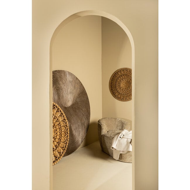 PTMD Wandornament Wiktor Bruin MDF swirl carved XL - Ø 180 cm