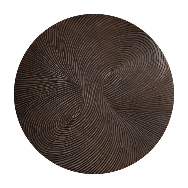PTMD Wandornament Wiktor Bruin MDF swirl carved XL - Ø 180 cm