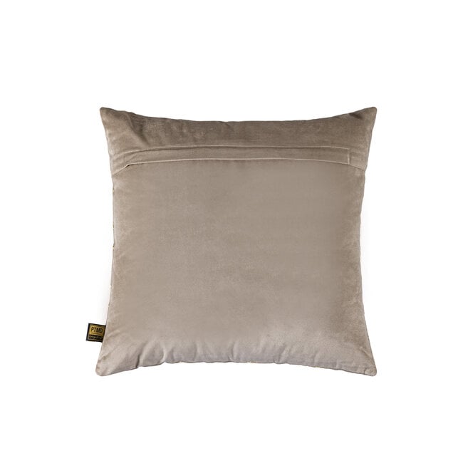 PTMD Kussen Lizze Beige velvet embroidery patroon 45 x 45
