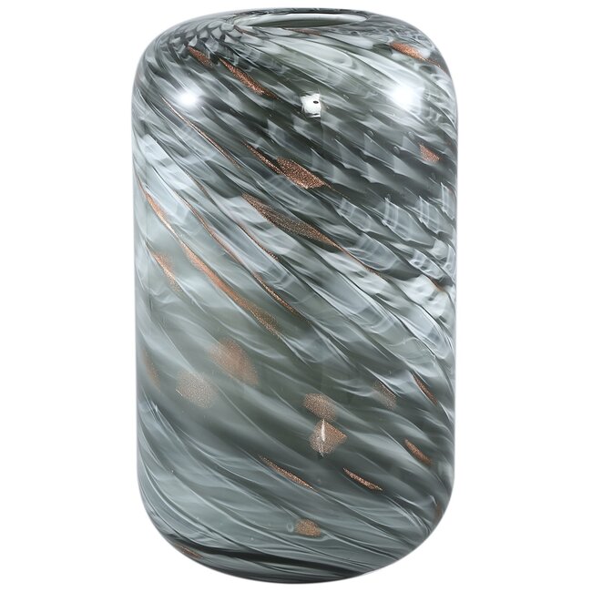 PTMD Vaas Kelsh Grijs Waves glas mixed rond L