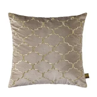 PTMD Kussen Lizze Beige velvet embroidery patroon 45 x 45