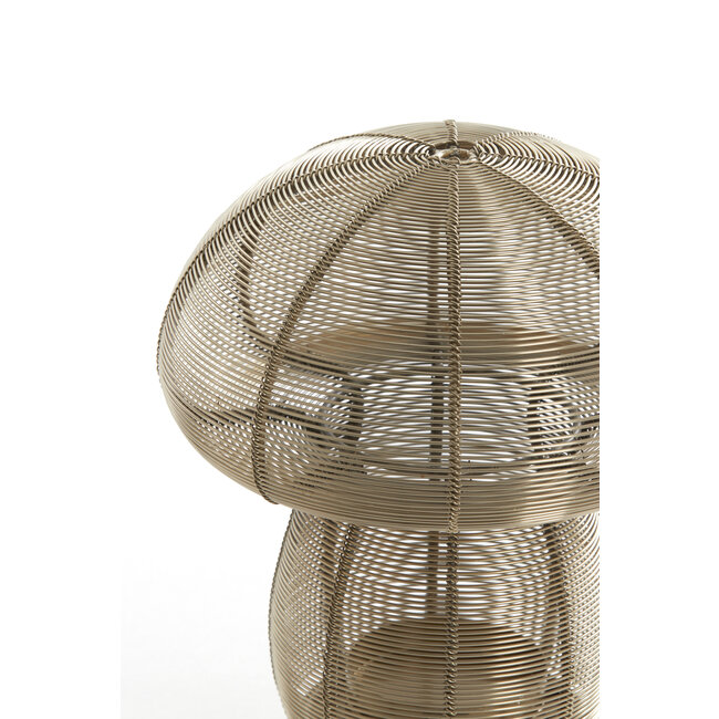 Light en Living Theelicht MUSHROOM Ø20x24 cm - Lichtgoud Metalen Windlicht