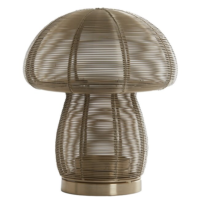 Light en Living Theelicht MUSHROOM Ø20x24 cm - Lichtgoud Metalen Windlicht