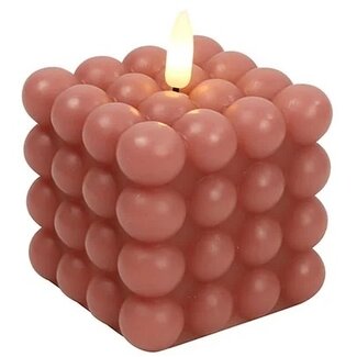 Countryfield Bolletjes kaars LED Lyon roze M