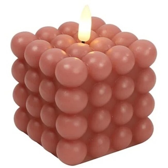 Countryfield Bolletjes kaars LED Lyon roze M