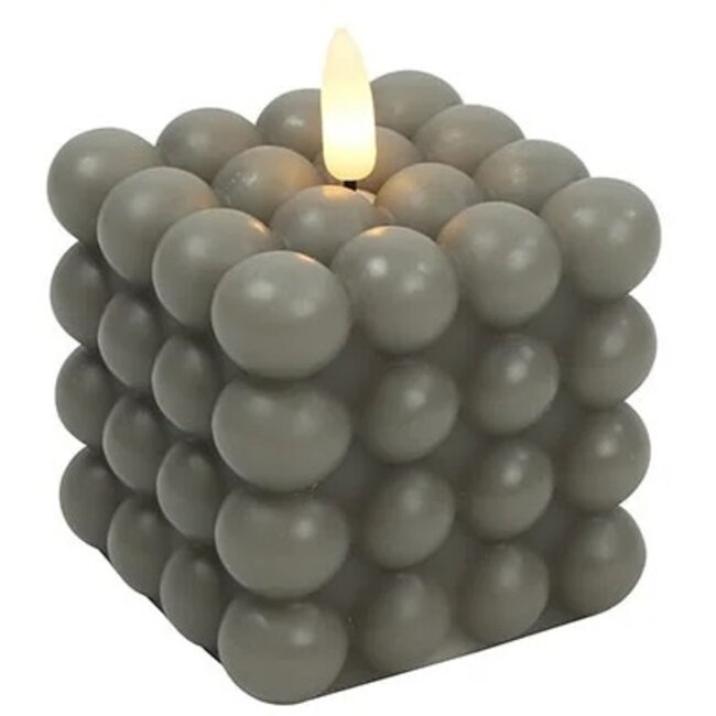 Countryfield Bolletjes kaars LED Lyon grijs M