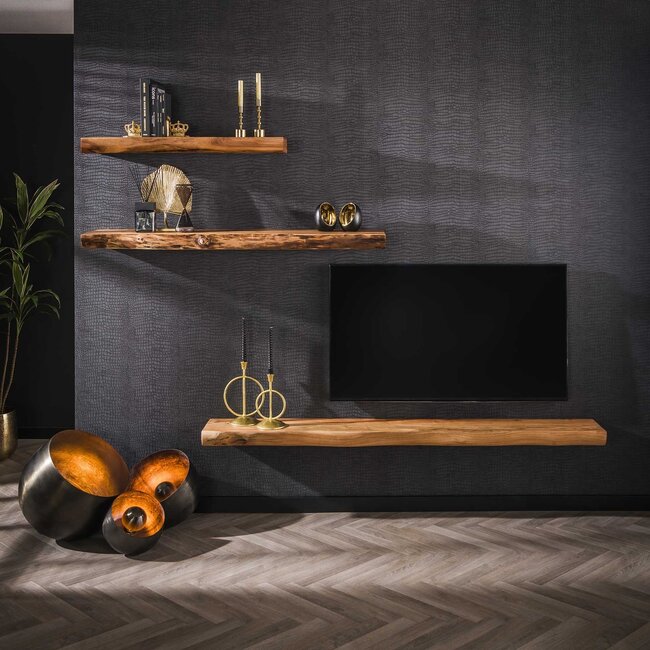 WoonStijl Wandplank Tree massief acacia 200 cm