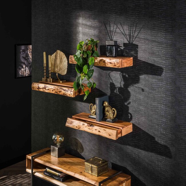WoonStijl Wandschap Tree met lade set van 3