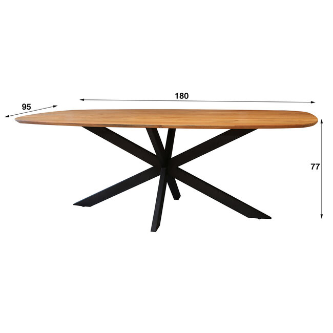 WoonStijl Eettafel Arhus solid acacia 180 cm