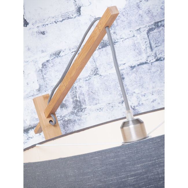Good&Mojo Vloerlamp Andes bamboe eco linnen donkergrijs