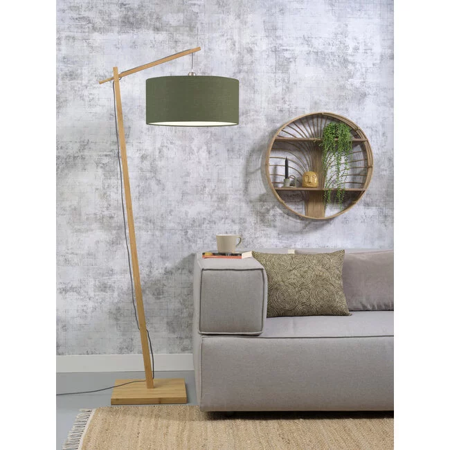 Good&Mojo Vloerlamp Andes bamboe eco linnen green forest