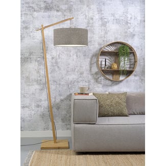 Good&Mojo Vloerlamp Andes bamboe eco linnen donker
