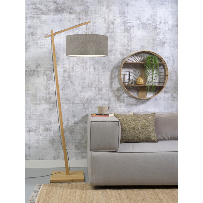 Good&Mojo Vloerlamp Andes bamboe eco linnen donker
