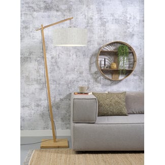 Good&Mojo Vloerlamp Andes bamboe eco linnen licht